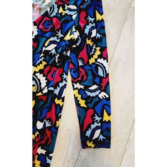 Anne Klein Dress Small Colorful Faux Wrap Jersey Sheath‎ Art Fitted Knee 3/4 - Picture 2 of 6